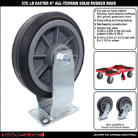 Snap-Loc 375 lb 6” All-Terrain Solid Rubber Caster – Rigid