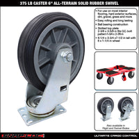 Snap-Loc 375 lb 6” All-Terrain Solid Rubber Caster – Swivel