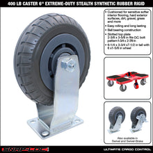 SNAP-LOC 400 lb Caster 6 Inch Extreme-Duty Synthetic Rubber Rigid