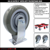 Snap-Loc 450 lb 6” Super-Duty Polyurethane Caster – Rigid