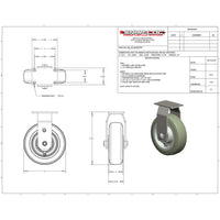 Snap-Loc 450 lb 6” Super-Duty Polyurethane Caster – Rigid