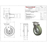 Snap-Loc 450 lb 6” Super-Duty Polyurethane Caster – Swivel