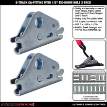 SNAP-LOC E-Track EA-Fitting Tie-Down with 1/2 Inch hole for Hook-Straps, Rope, Cable, 2-Pack