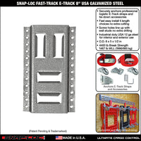 Snap-Loc Fast-Track E-Track 8 Inch USA Galvanized Steel Horizontal Vertical