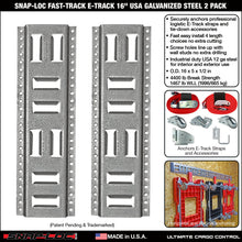 SNAP-LOC Fast-Track E-Track 16 Inch 2-Pack USA Galvanized Steel Horizontal Vertical