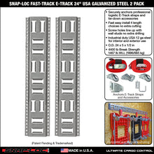 SNAP-LOC Fast-Track E-Track 24 Inch 2-Pack USA Galvanized Steel Horizontal Vertical