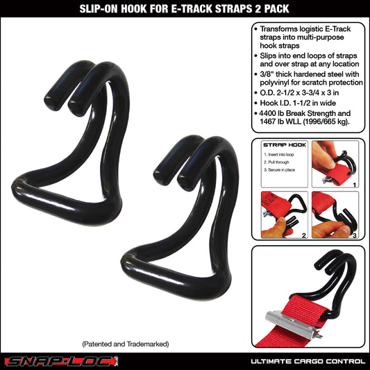 Snap-Loc E-Track Strap Hook Adapter – Slip-On – 2-Pack