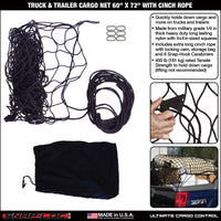 Snap-Loc Cargo Net 60” x 72” with Cinch Rope – Logistic Tie-Down