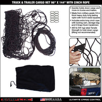 Snap-Loc Cargo Net 96” x 144” with Cinch Rope – Logistic Tie-Down