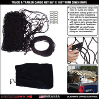 Snap-Loc Cargo Net 96” x 192” with Cinch Rope – Logistic Tie-Down