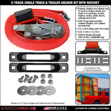 SNAP-LOC E-Track Single Truck Trailer Tie-Down Anchor Kit with 2 in x 16 ft Ratchet Strap 4,400 lb