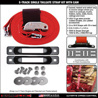 Snap-Loc E-Track Single Tailgate Strap Anchor Kit – 2” x 16 ft Cam Strap, 3,000 lb