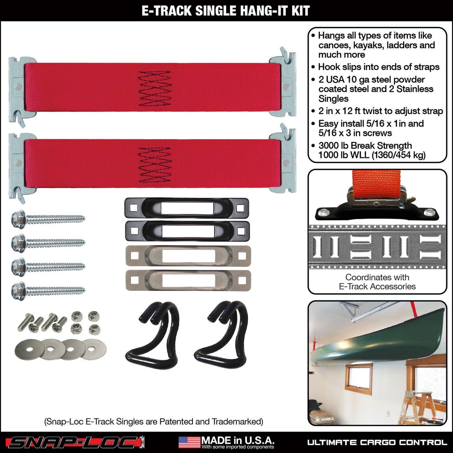 Snap-Loc E-Track Single Hang-It Anchor Kit – 3,000 lb