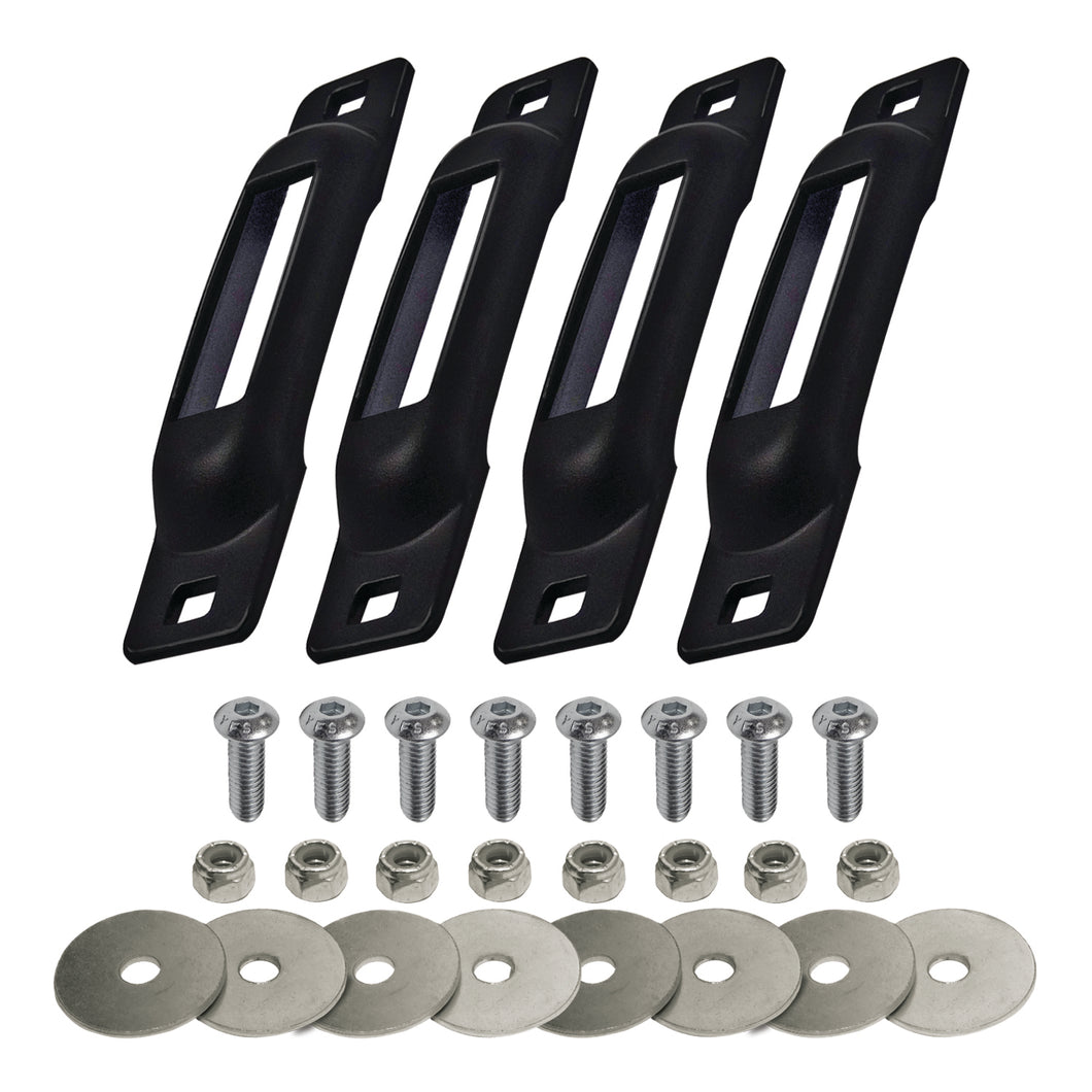 Black SNAP-LOC E-Track Single Strap Anchor 4-Pack with Allen Screws