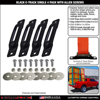 Snap-Loc E-Track Single Anchor – Black 4-Pack with Allen Screws, Logistic Tie-Down