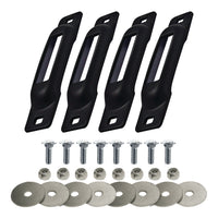 Snap-Loc E-Track Single Anchor – Black 4-Pack with Carriage Bolts, Logistic Tie-Down