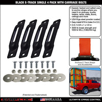 Snap-Loc E-Track Single Anchor – Black 4-Pack with Carriage Bolts, Logistic Tie-Down