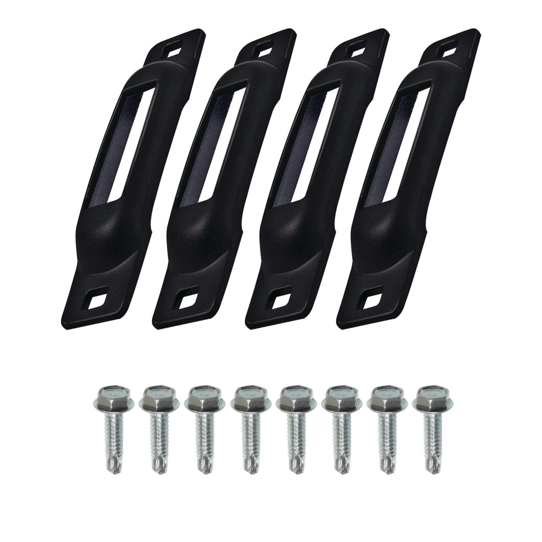 Black SNAP-LOC E-Track Single Strap Anchor 4-Pack with Self-Drilling Screws