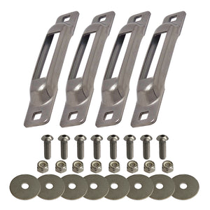 Stainless SNAP-LOC E-Track Single Strap Anchor 4-Pack with Allen Screws
