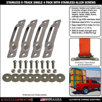 Snap-Loc E-Track Single Anchor – Stainless 4-Pack with Allen Screws, Logistic Tie-Down