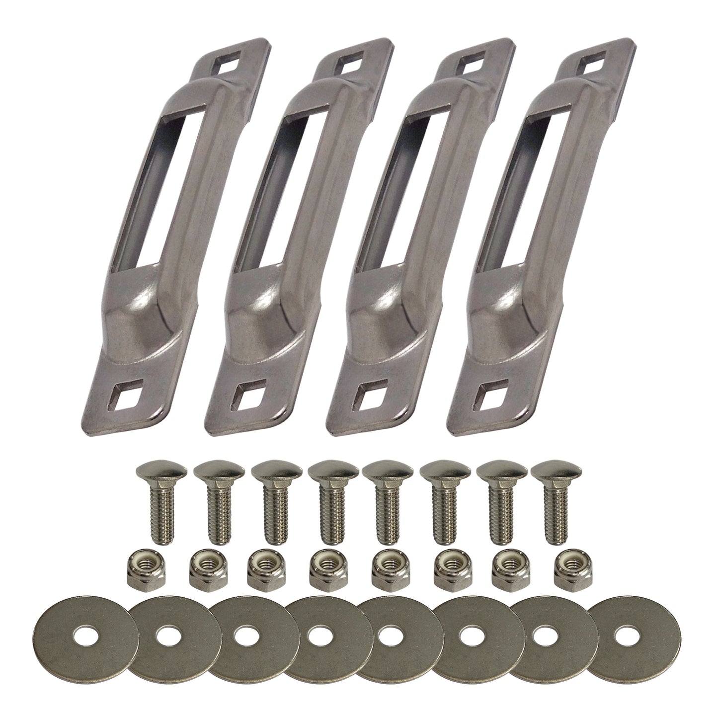 Snap-Loc E-Track Single Anchor – Stainless 4-Pack with Carriage Bolts, Logistic Tie-Down