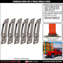 Stainless SNAP-LOC E-Track Single Strap Anchor 6-Pack