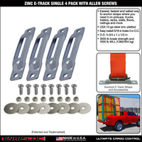 Snap-Loc E-Track Single Anchor – Zinc 4-Pack with Allen Screws, Logistic Tie-Down