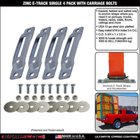 Snap-Loc E-Track Single Anchor – Zinc 4-Pack with Carriage Bolts, Logistic Tie-Down
