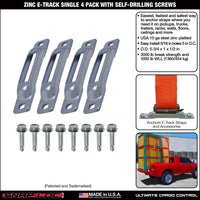 Snap-Loc E-Track Single Anchor – Zinc 4-Pack with Self-Drilling Screws, Logistic Tie-Down
