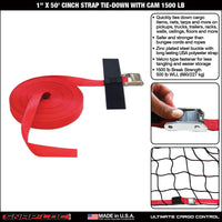 SNAP-LOC 1 in x 50 ft Cinch Strap Cam Tie-Down 1,500 lb