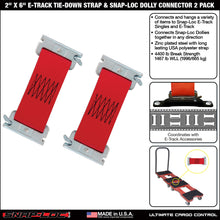 SNAP-LOC 2 x 6 Inch Snap-Loc Dolly Connector, E-Track Tie-Down Strap 4,400 lb 2-Pack