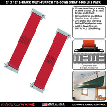 SNAP-LOC 2 x 12 Inch E-Track Tie-Down Strap Multi-Purpose 4,400 lb 2-Pack