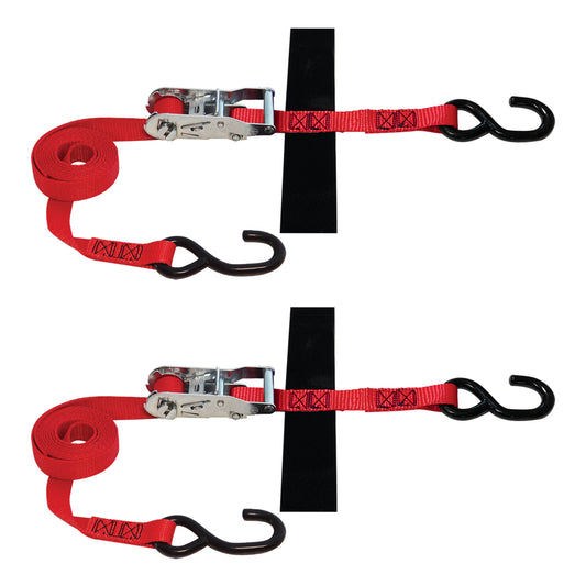 Snap-Loc 1 in x 8 ft S-Hook Ratchet Strap – 2,500 lb – 2-Pack