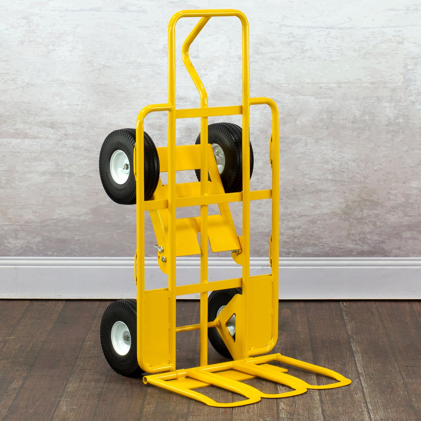 E-Track Hand Truck – All-Terrain, 750 lb Capacity with Load Bar and 4-Wheel 10” Flat-Free Tires