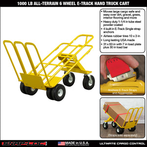 SNAP-LOC 1,000 lb Capacity All-Terrain 6 Wheel E-Track Hand Truck Cart