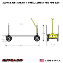 SNAP-LOC 2,000 lb Capacity All-Terrain 4 Wheel Lumber and Pipe Cart