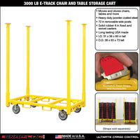 SNAP-LOE-Track Chair & Table Storage Cart – 3,000 lb Capacity with 5” Swivel Casters