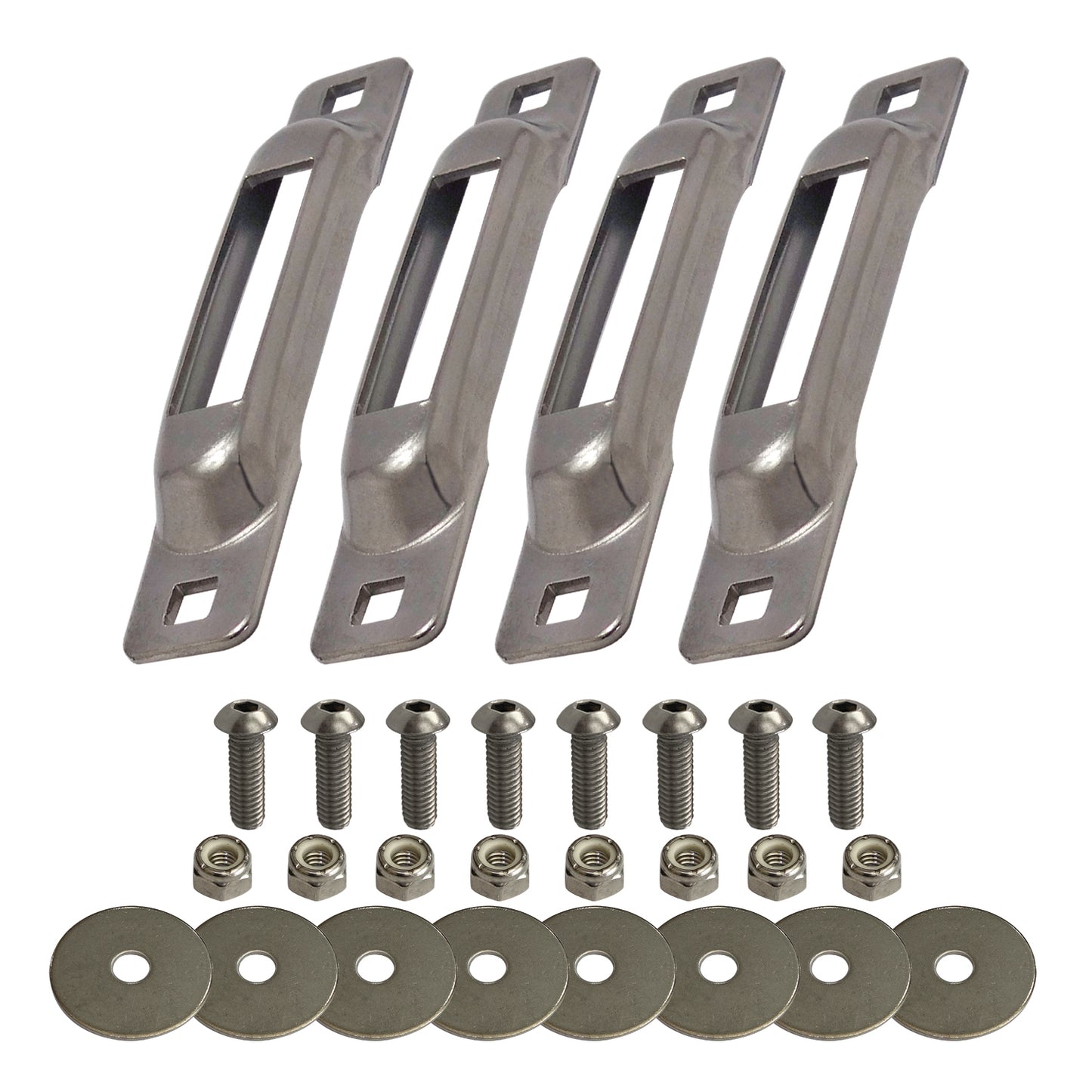 Snap-Loc E-Track Single Tie-Down Anchor Points – Stainless Steel 4-Pack with Allen Screws