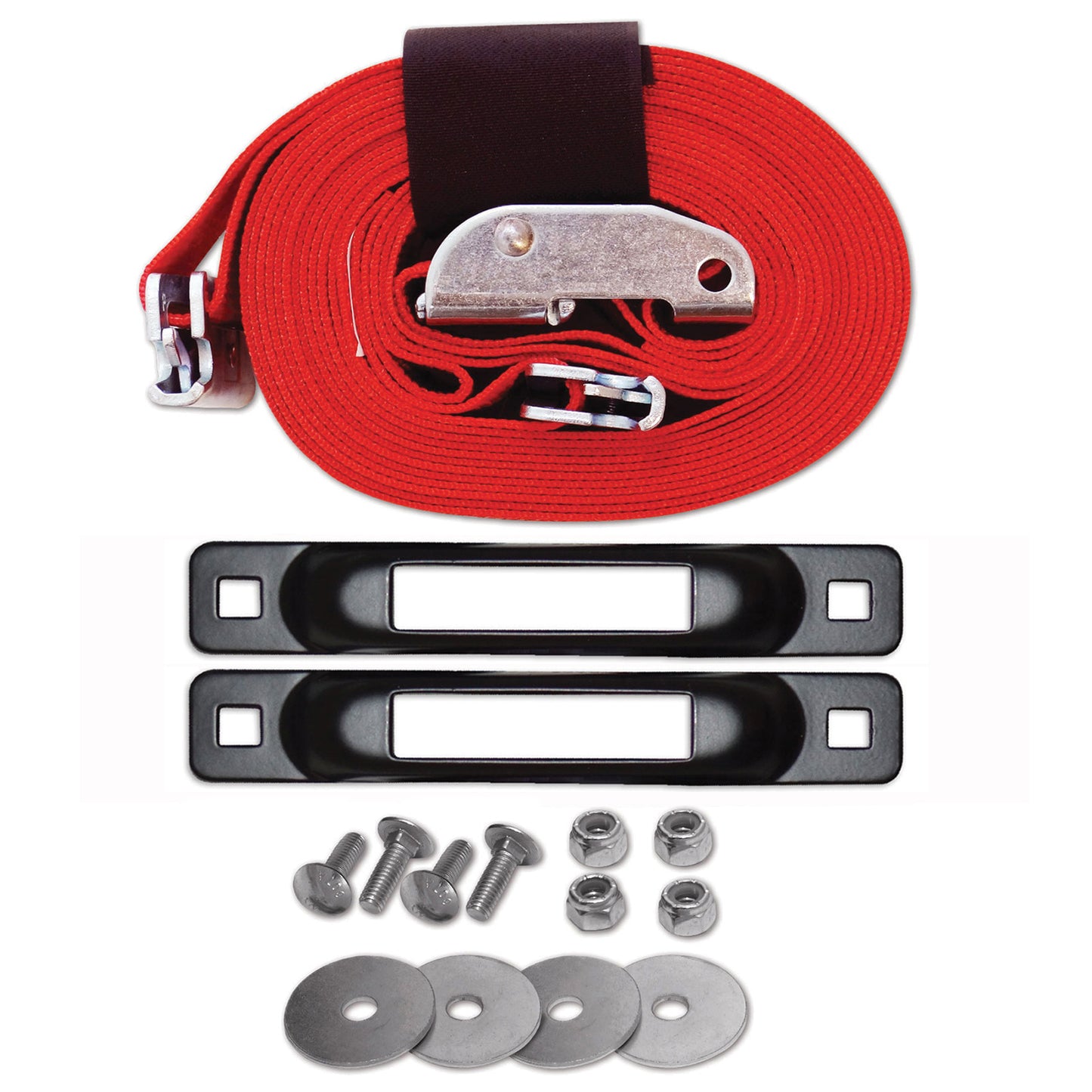 Snap-Loc E-Track Truck and Trailer Anchor Kit with 2-inch x 16-foot cam strap and 3,000 lb break strength.