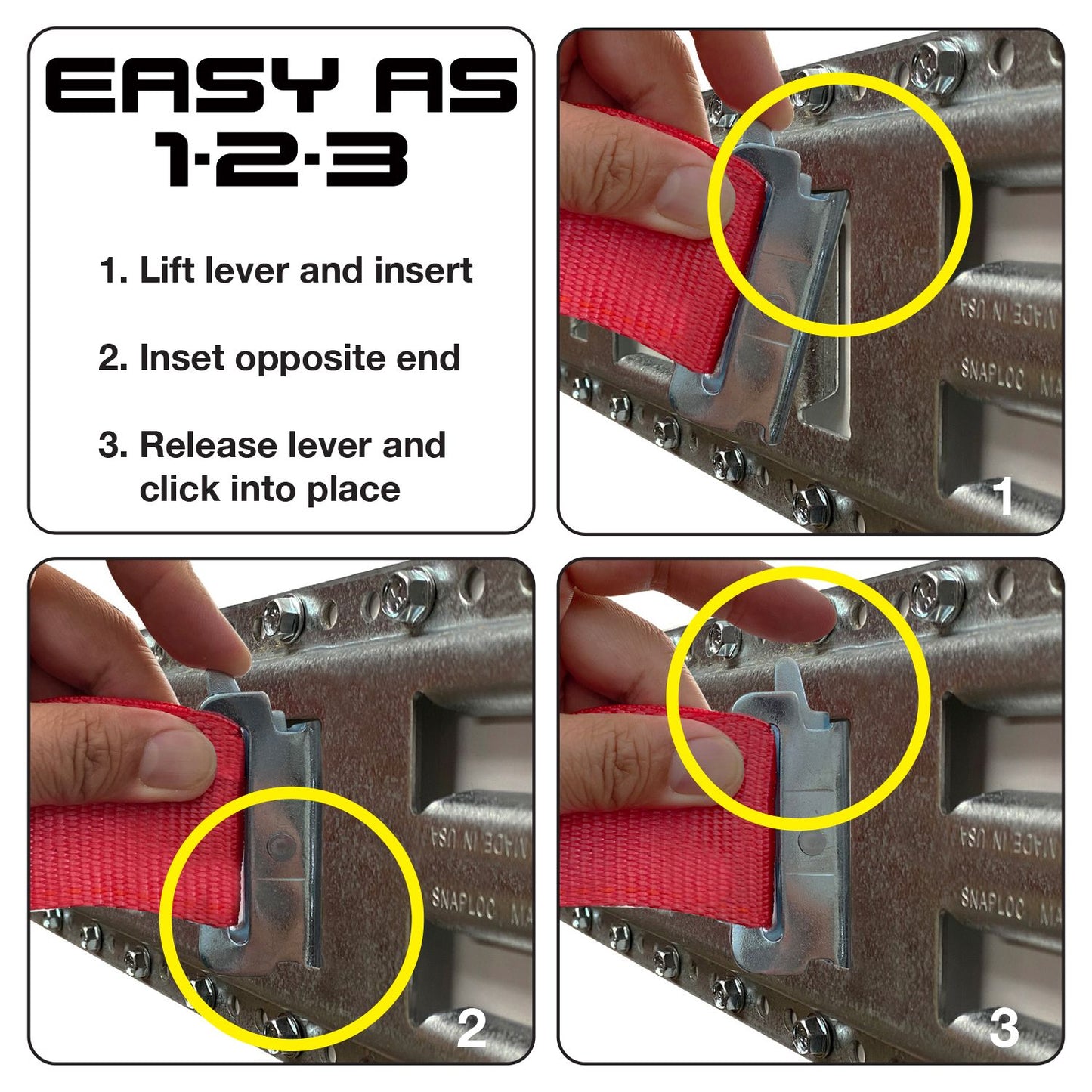 Snap-Loc 2 in x 20 ft Ratchet Strap – 4,400 lb